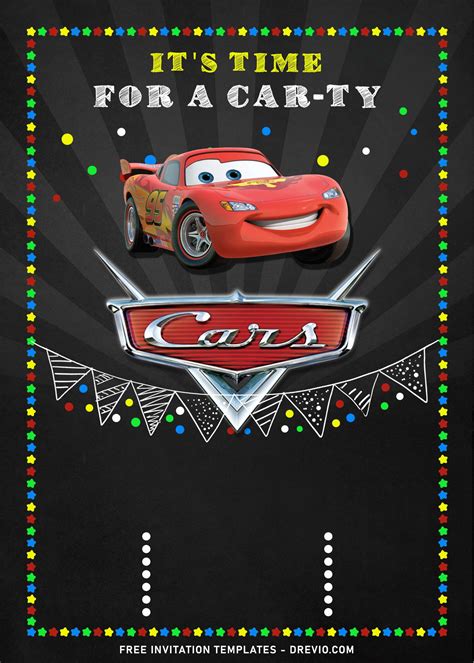 CARS DISNEY BIRTHDAY INVITATION Template .